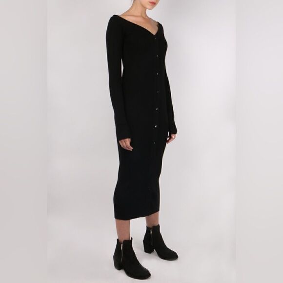 Tibi Merino wool Rib Decollete Sweater Dress - Picture 5 of 11